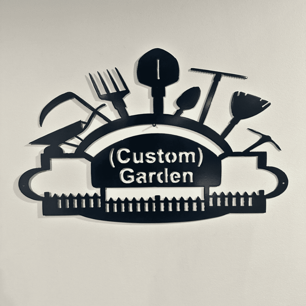 Black Metal Garden Sign