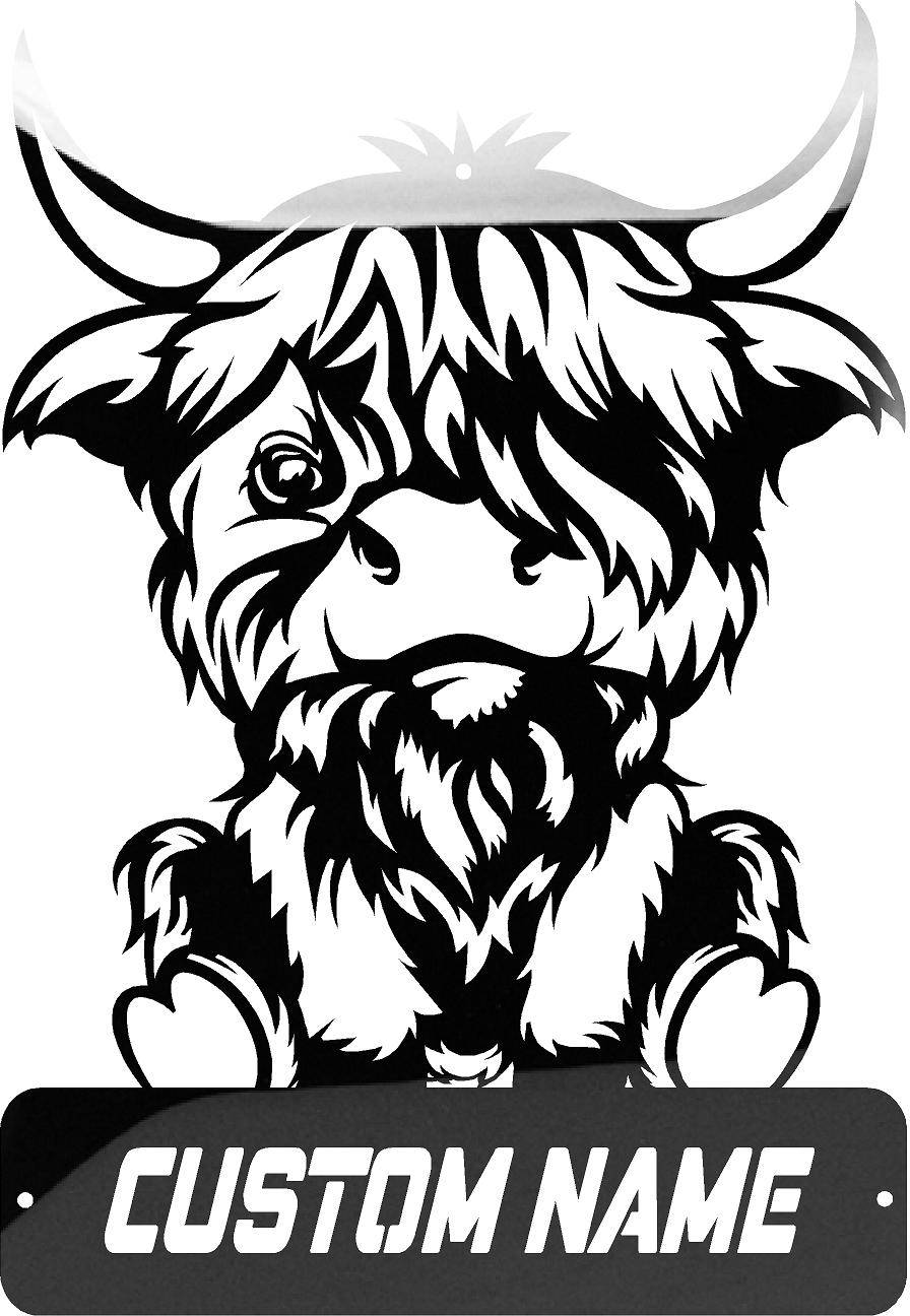 Glossy Metal Art Depicting Cute Bull