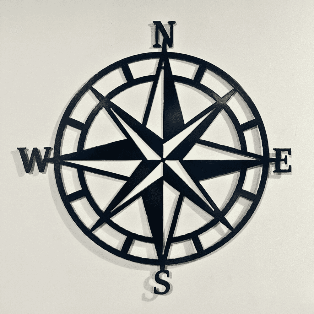 Black Metal Art - Nautical Compass