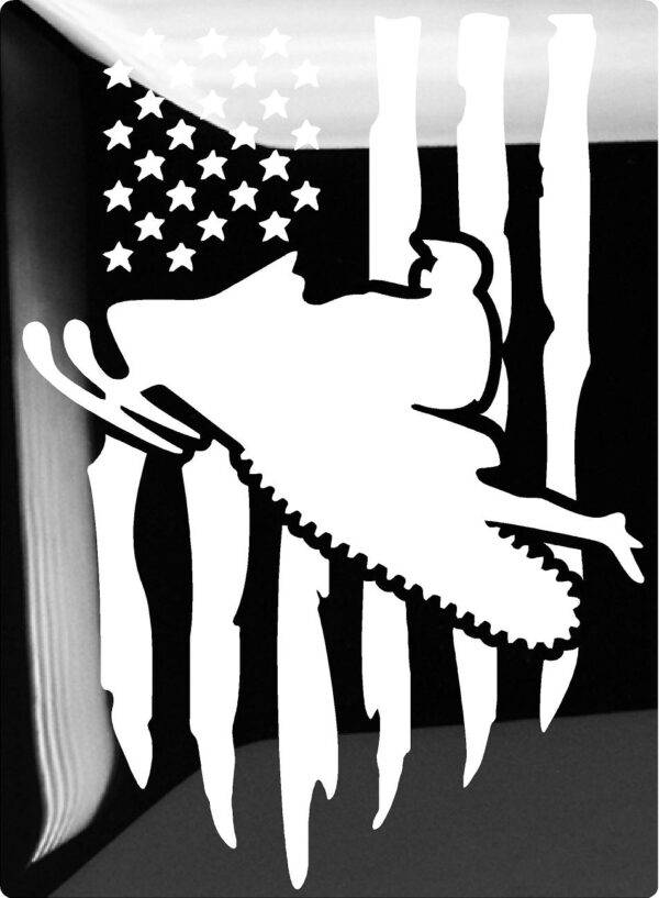 Glossy Metal Art Depicting Snowmobile and American Flag