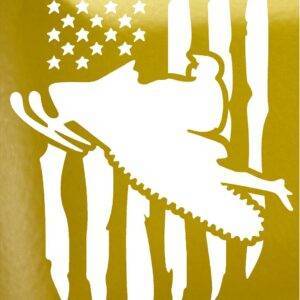 SLED WITH FLAG V1 GLOSS GOLD NUGGET