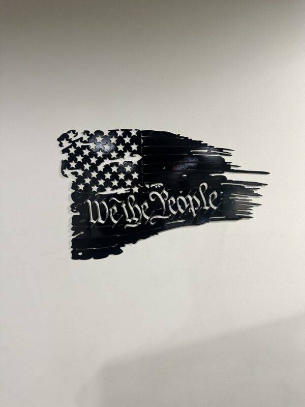 Black Metal Art Piece - American Flag