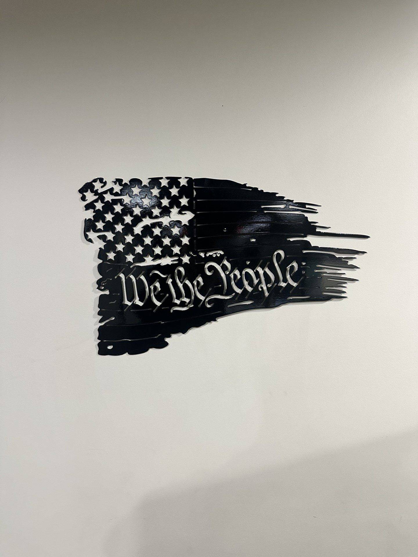 Black Metal Art Piece - American Flag